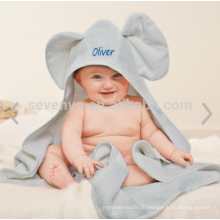 Персонализированные серый Слон с капюшоном полотенце,100% натурального органического хлопка,супер мягкий и Абсорбент,лучший душ подарок для babys